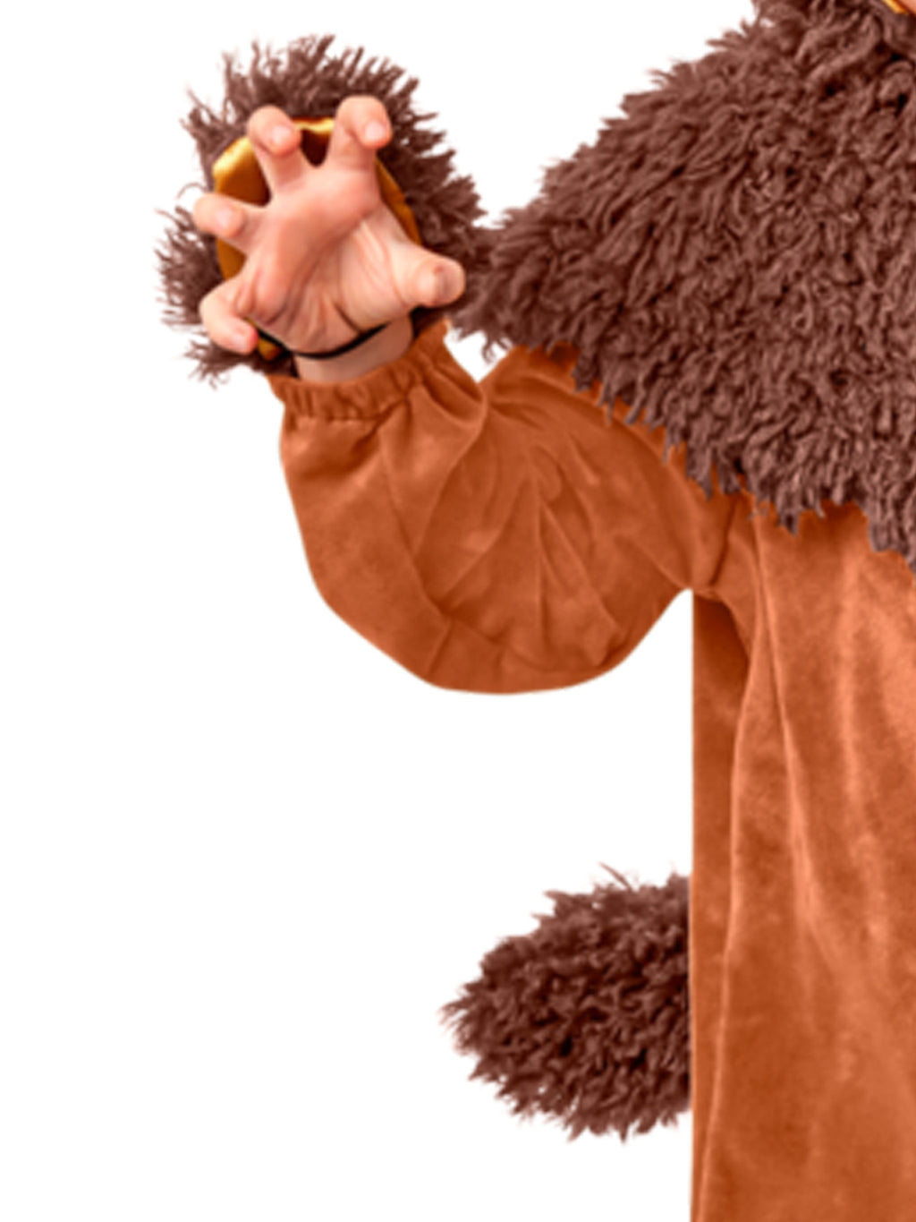 Close-up of the Cowardly Lion's faux fur mane, paw cuff and tail