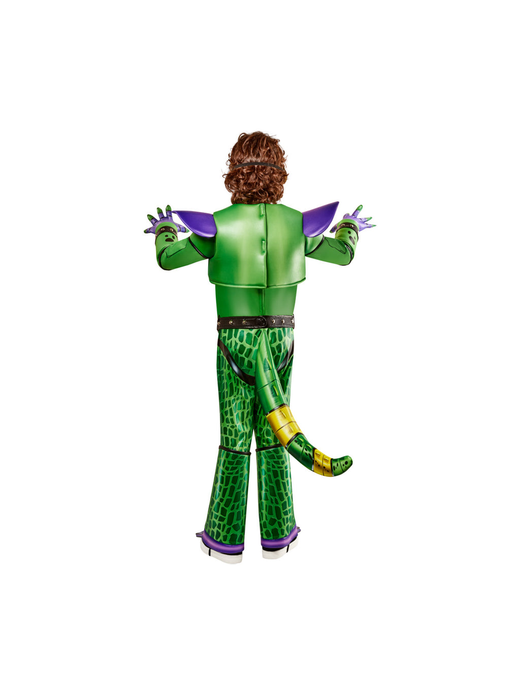 Back view of the Glamrock Monty Gator Fnaf Deluxe Costume, Child