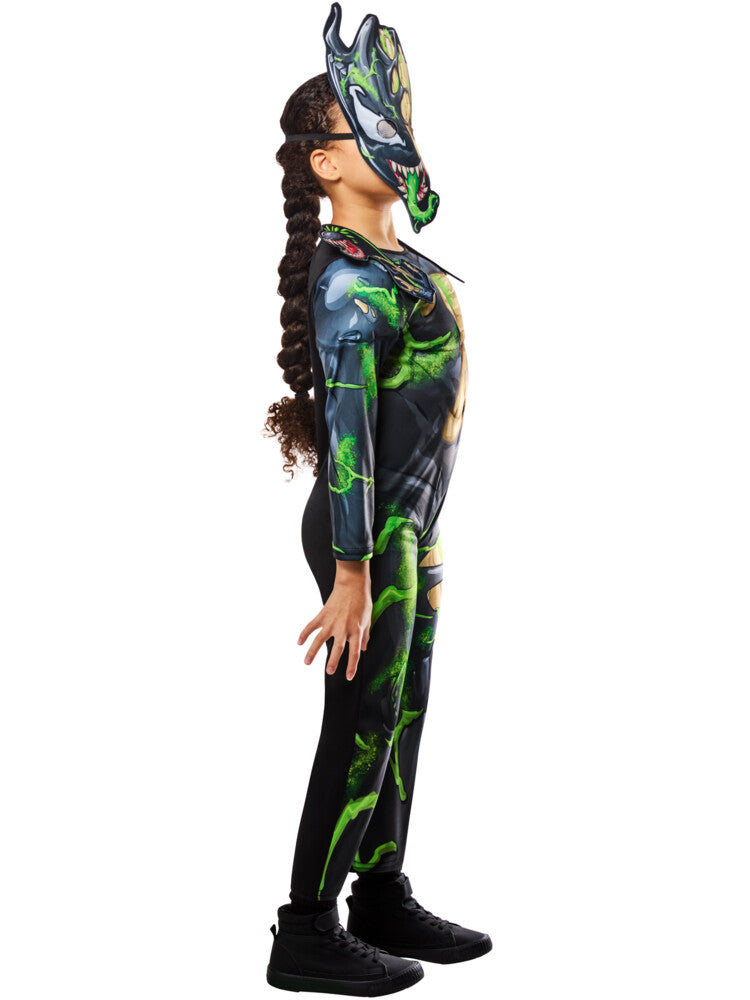 Side view of the venomized Groot costume with branches standing out from the body