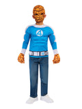 Boy in a Fantastic Four The Thing blue muscle top with rocky orange mask and gloves (jeans not included)
