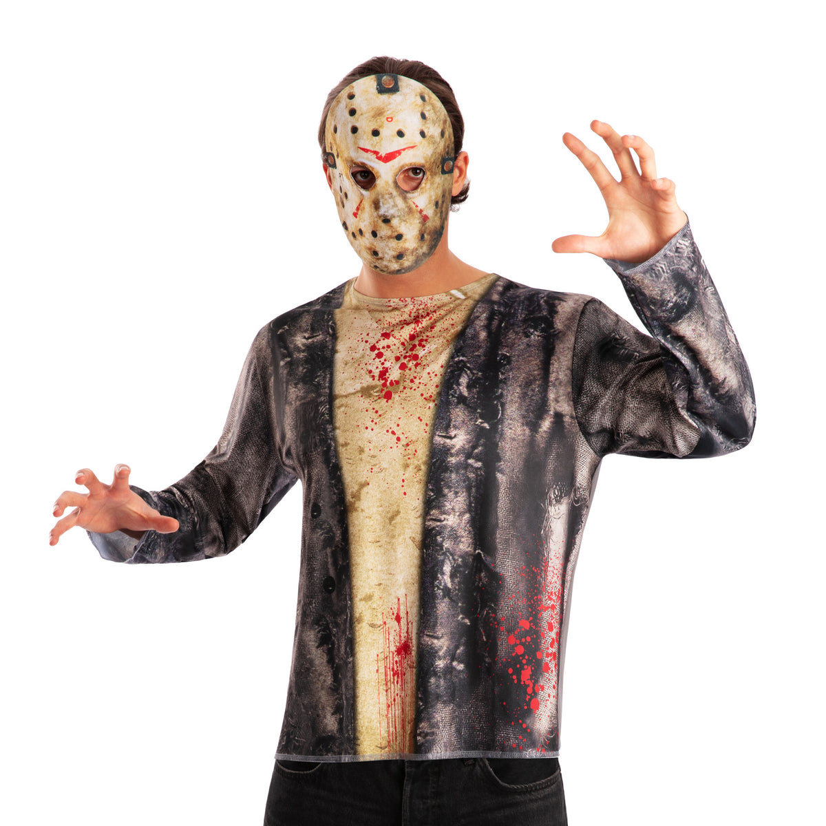 Jason Friday The 13th Costume Top & Mask, Adult