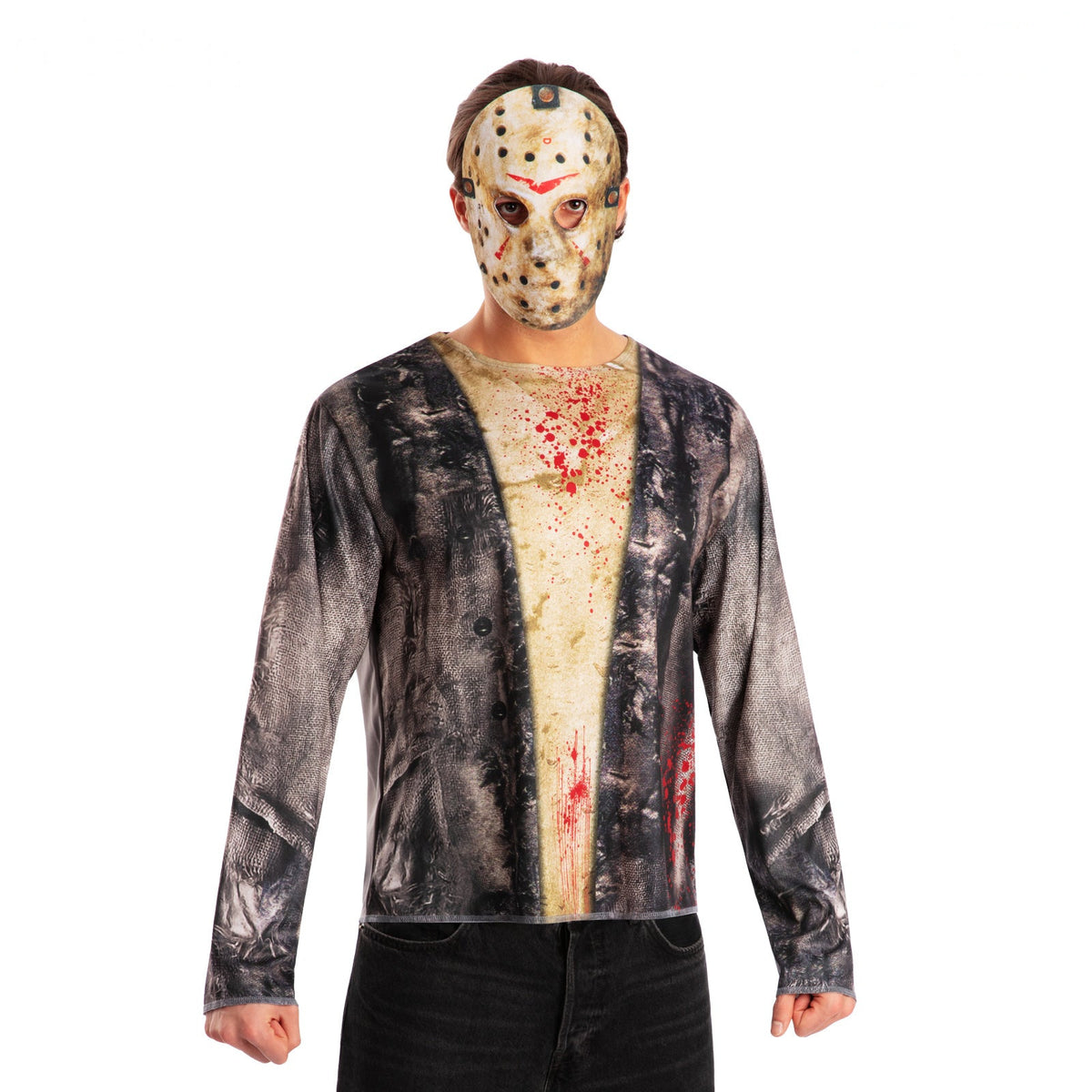 Jason Friday The 13th Costume Top & Mask, Adult