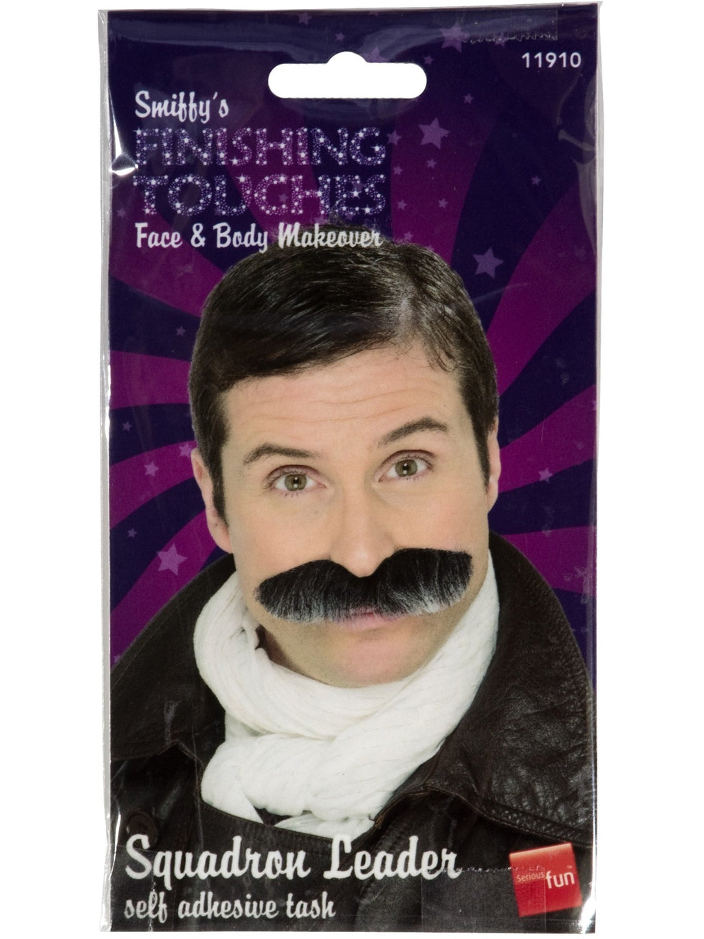 Squadron leader moustache in its retail packaging