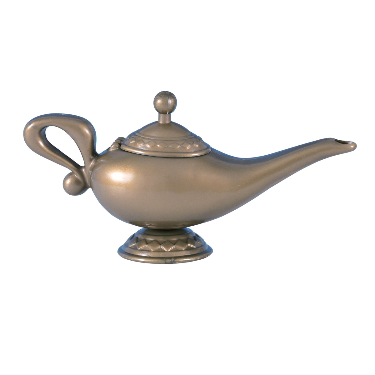 Tarnished gold moulded plastic genie lamp