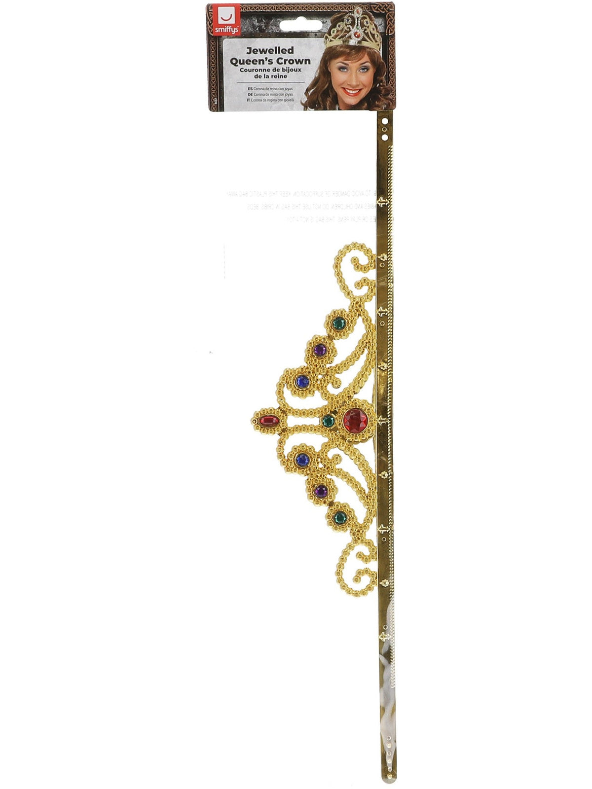 Jewelled queen's crown in its retail packaging