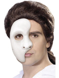 Man wearing a white half-face phantom mask