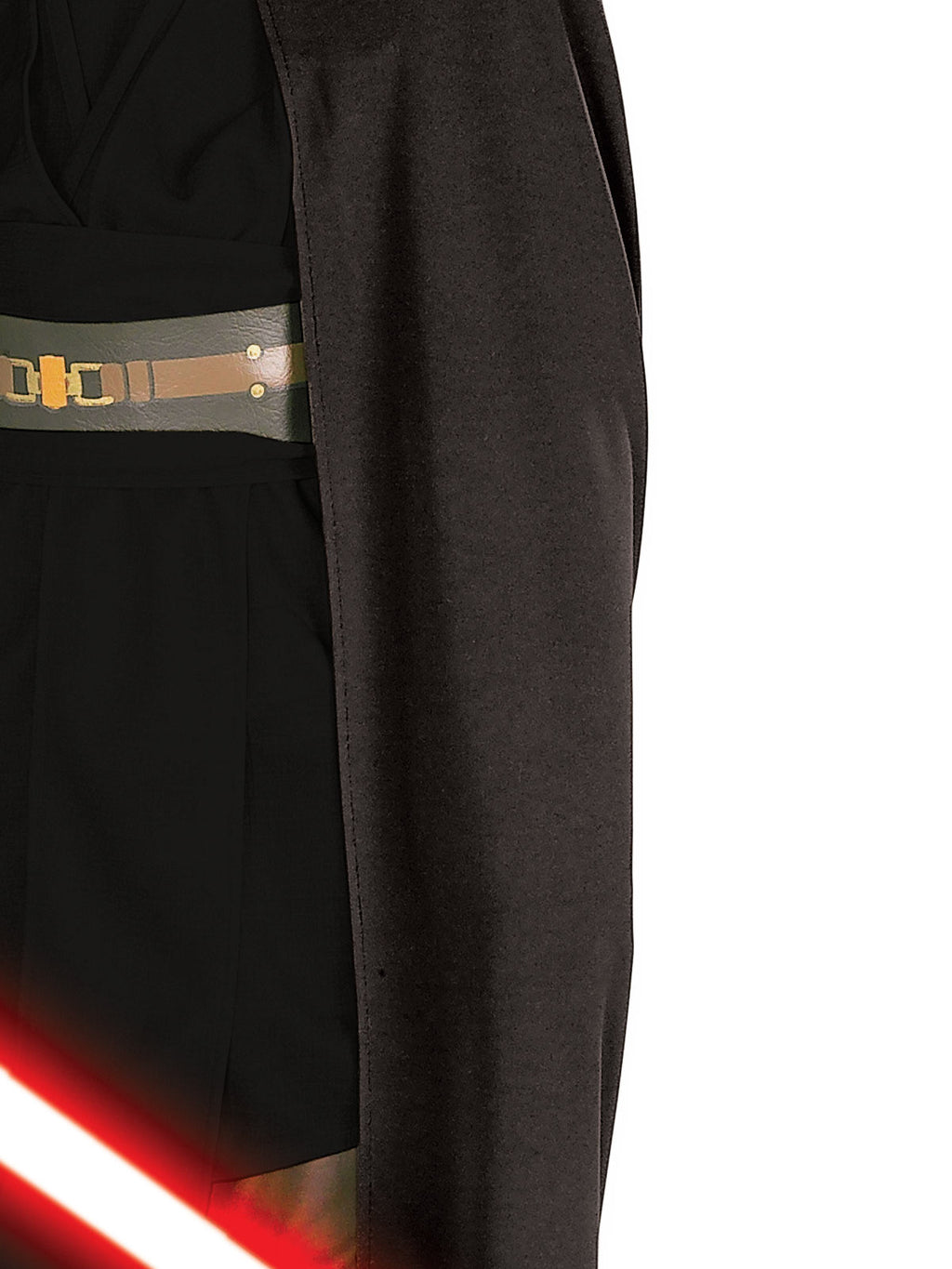 Close-up of the black Sith robe's sleeve and front opening