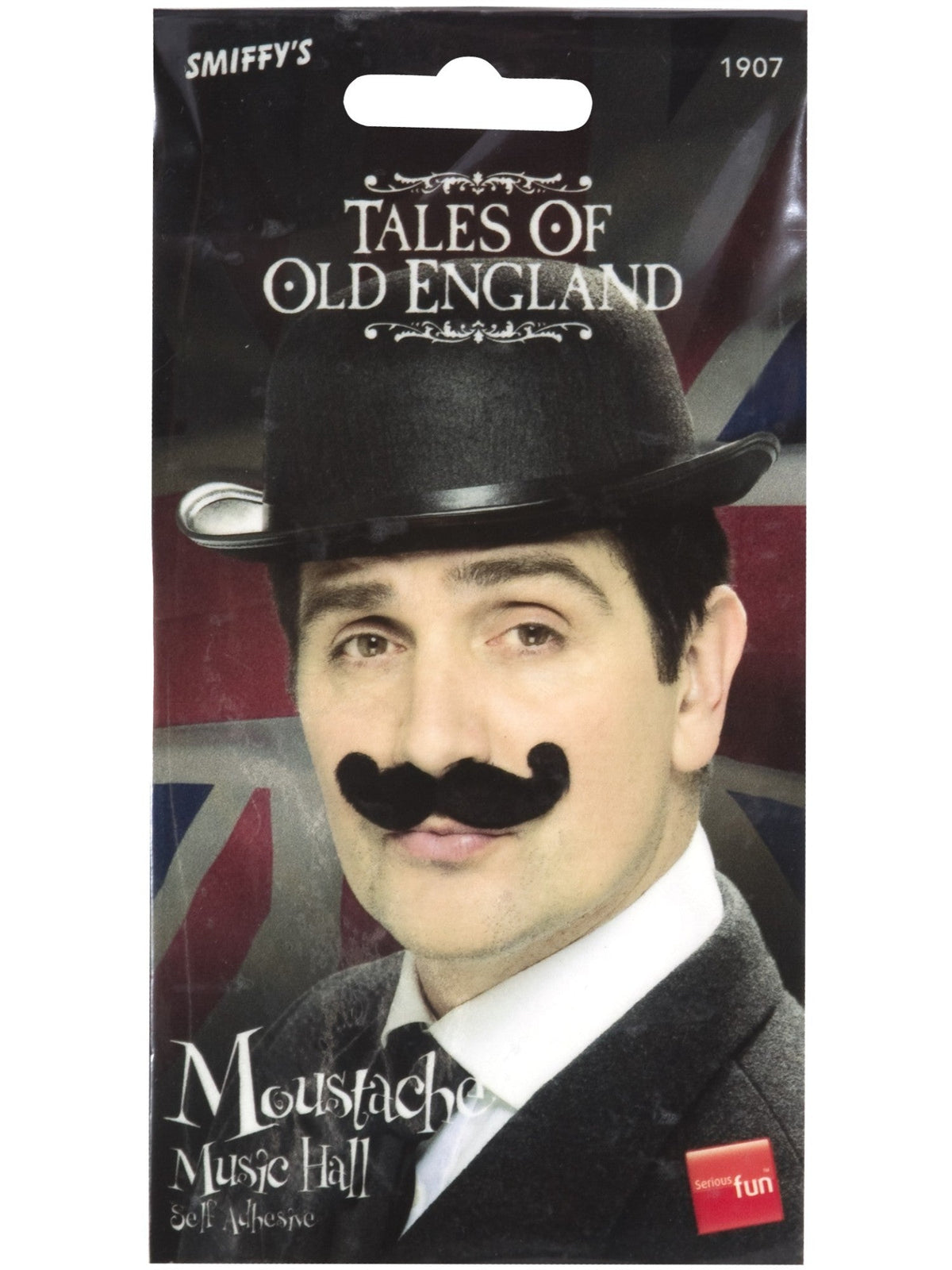 Music hall moustache in its retail packaging