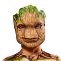 Child wearing the Groot vacuform mask with painted bark texture