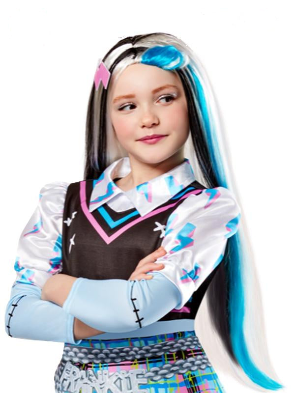 Alternate view of a girl wearing the Frankie Stein wig