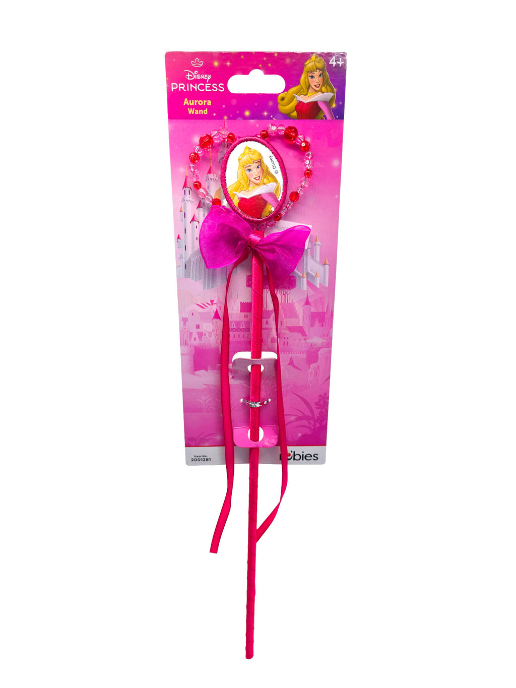 Aurora beaded wand on its pink Disney Princess card packaging