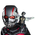 Moulded Wasp figure sitting on the shoulder of an Ant-Man costume