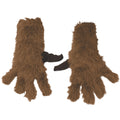 Pair of brown furry Rocket Raccoon gloves for kids