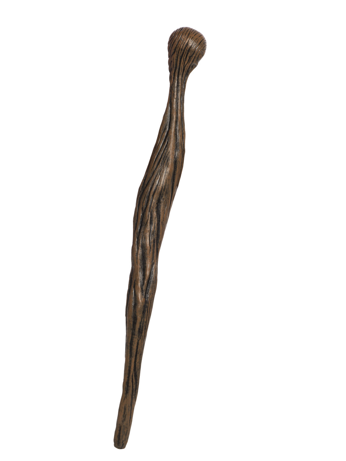 Brown mock-wood Yoda stick with carved detail