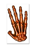 Large orange skeleton hand temporary tattoo