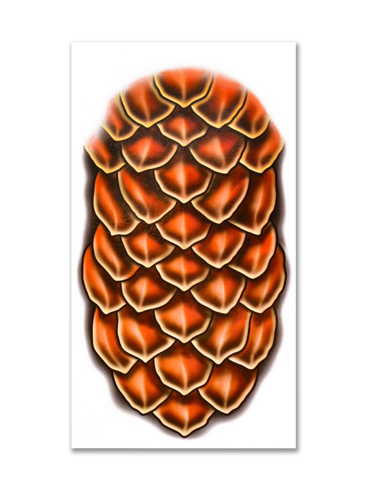 Large orange dragon scale temporary body tattoo