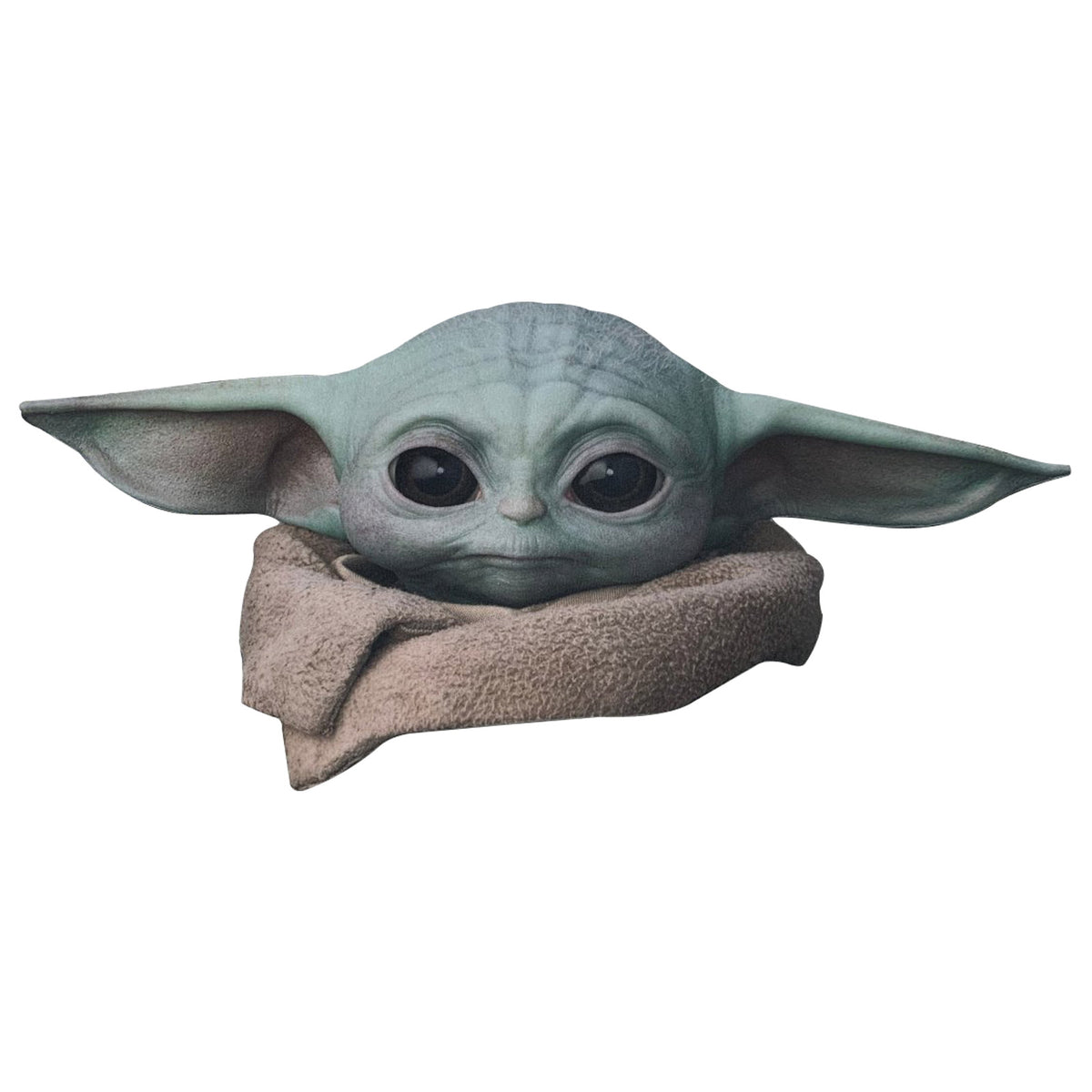 Oversized Grogu foam mask with big ears and printed collar