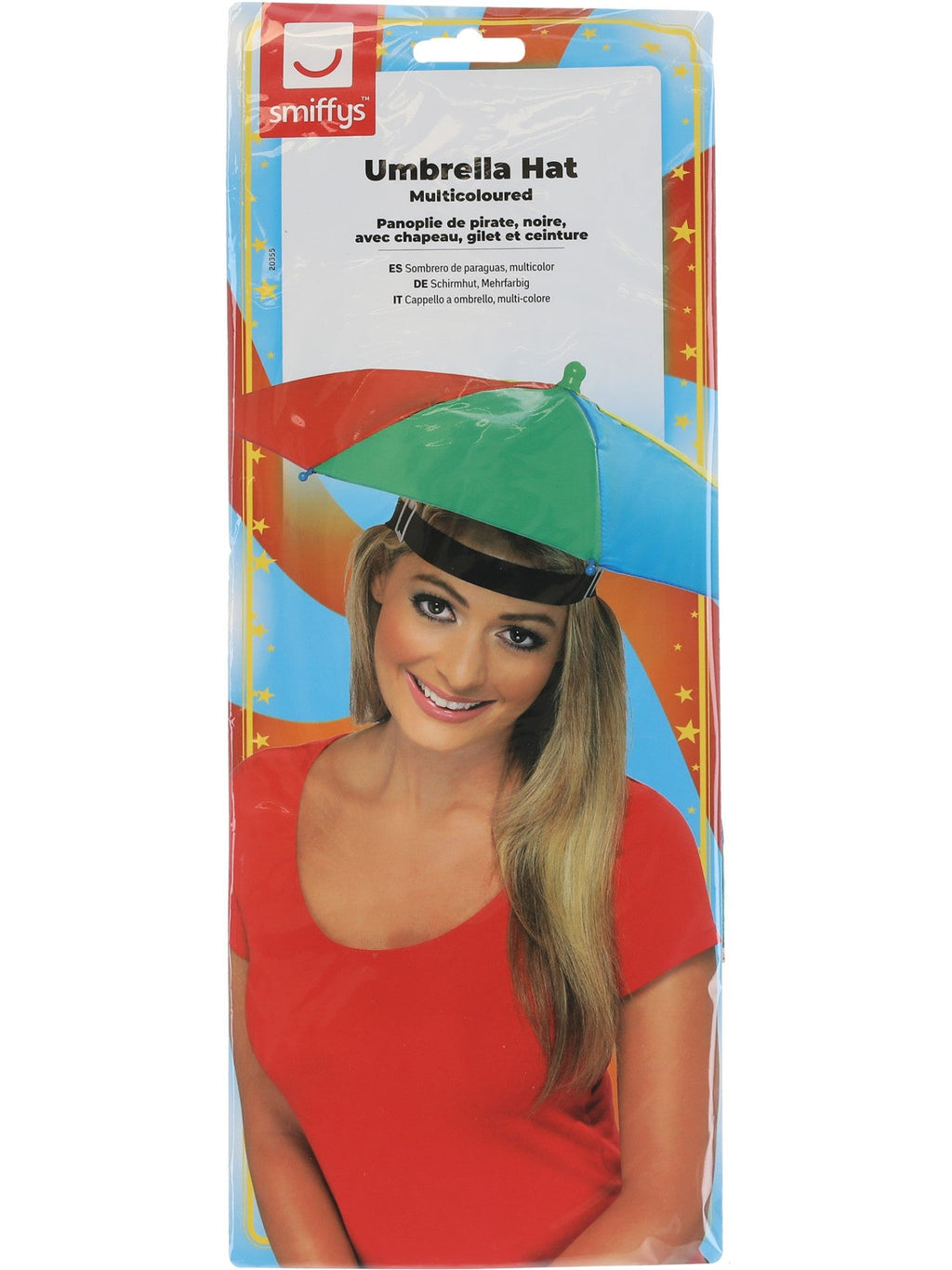 Umbrella hat in its retail packaging