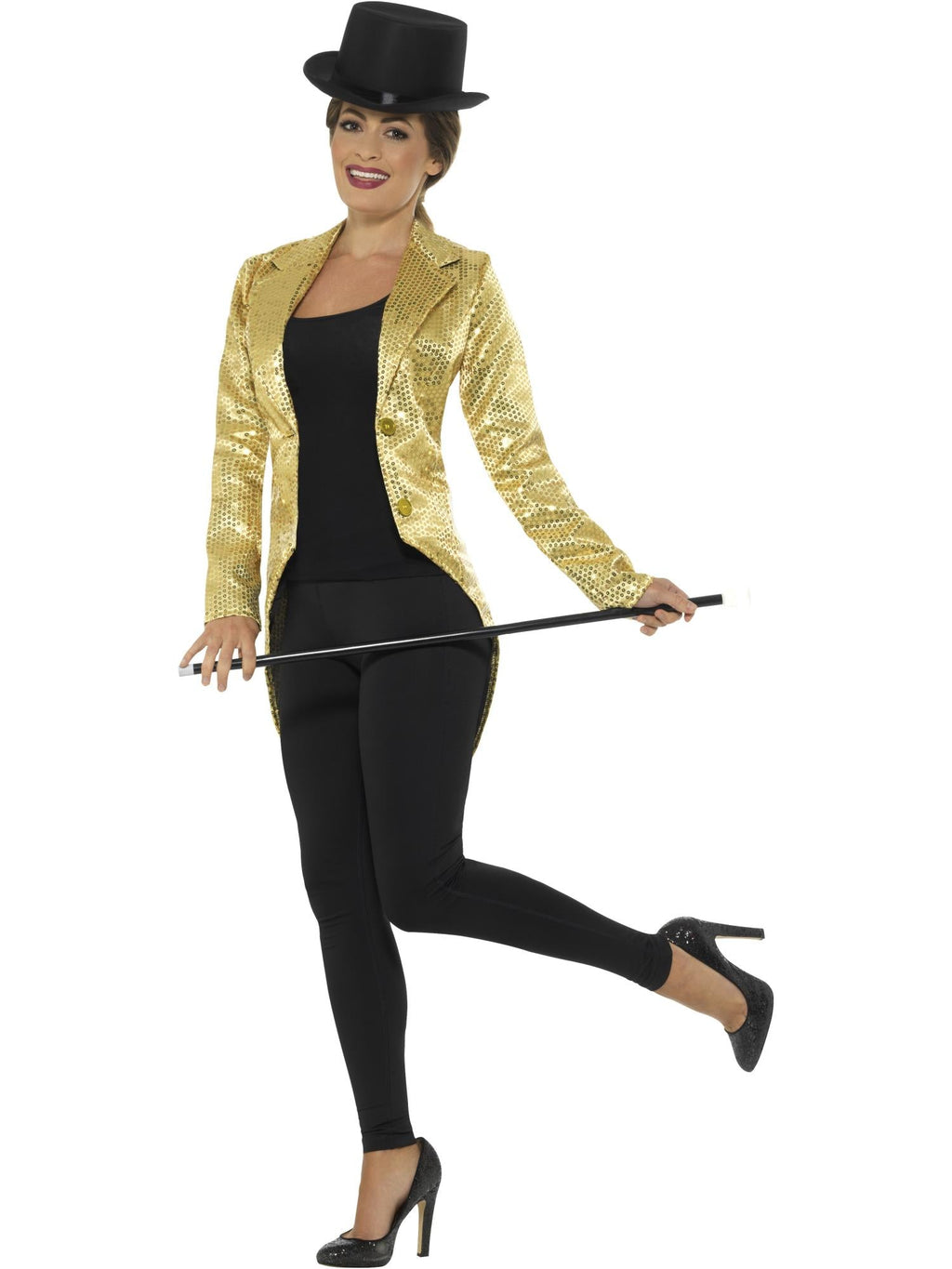 Gold sequin tailcoat jacket, alternate view