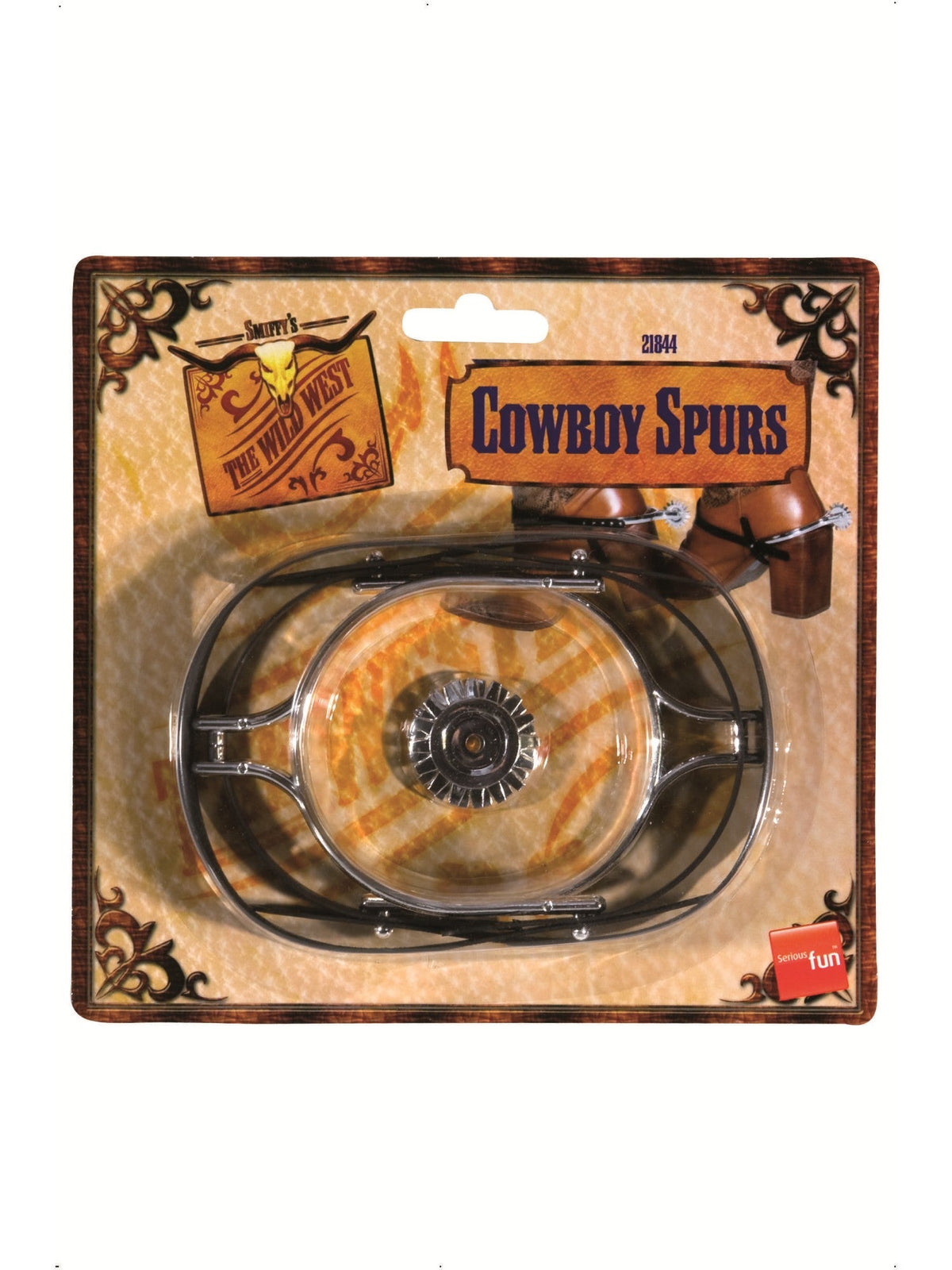 Cowboy spurs in their retail packaging