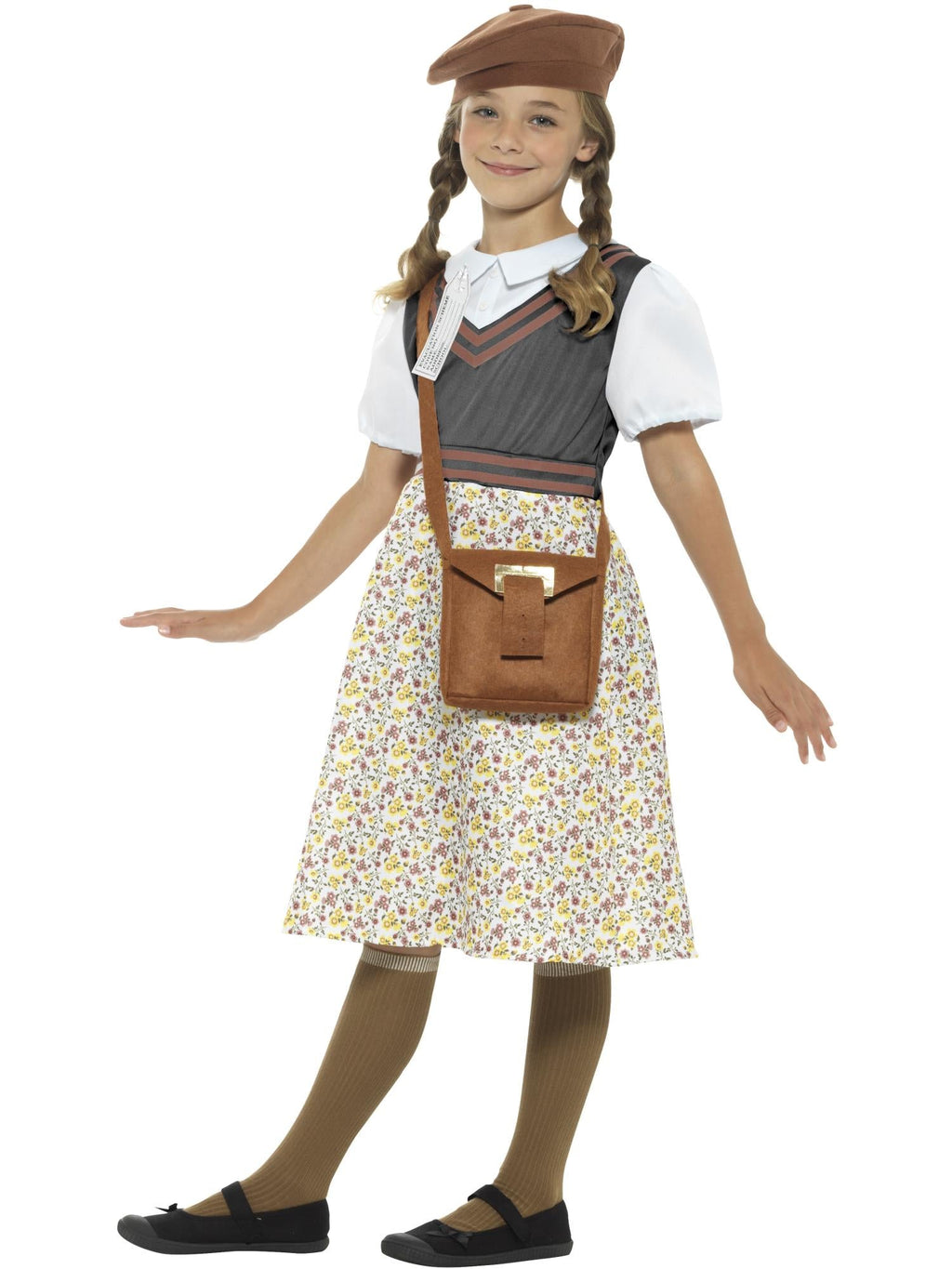 Side view of the evacuee school girl costume
