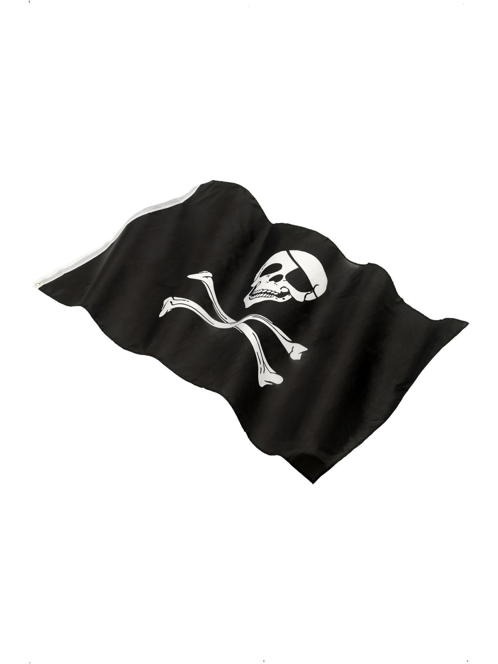 Black pirate flag with white skull and crossbones
