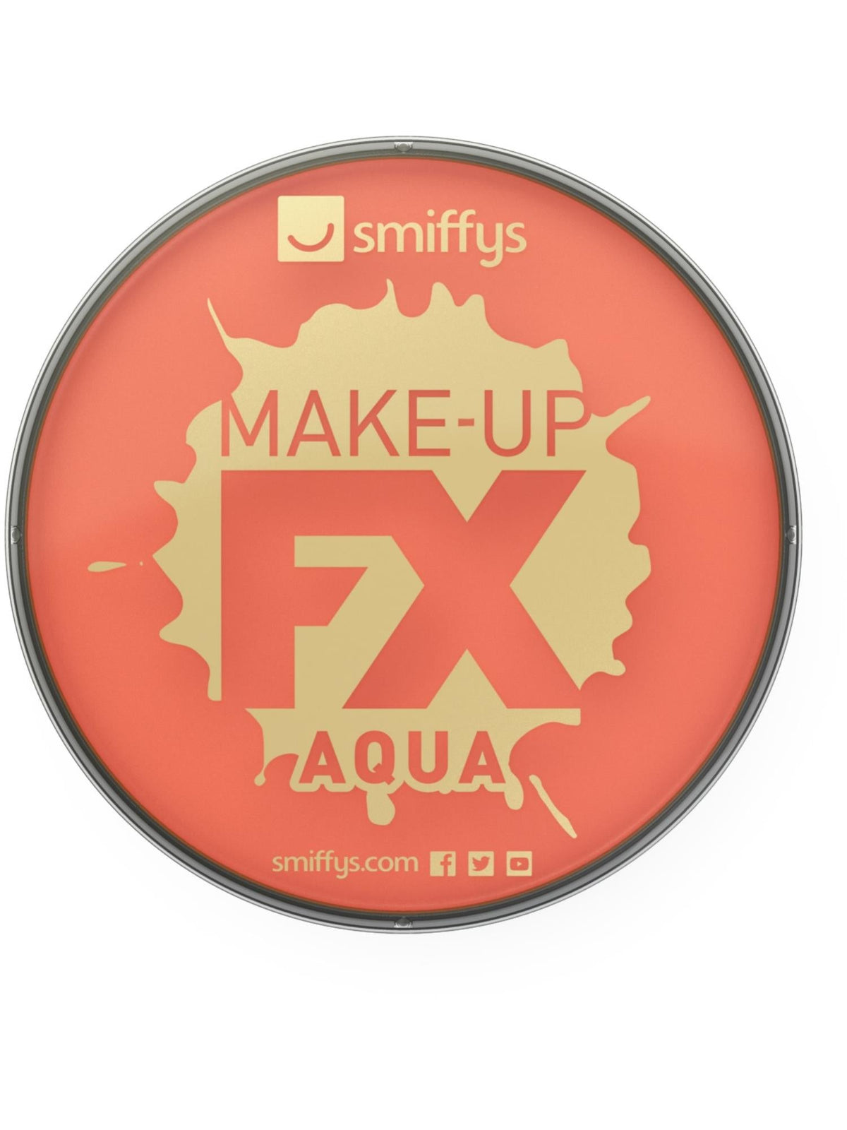 Round pot of orange creme face and body paint