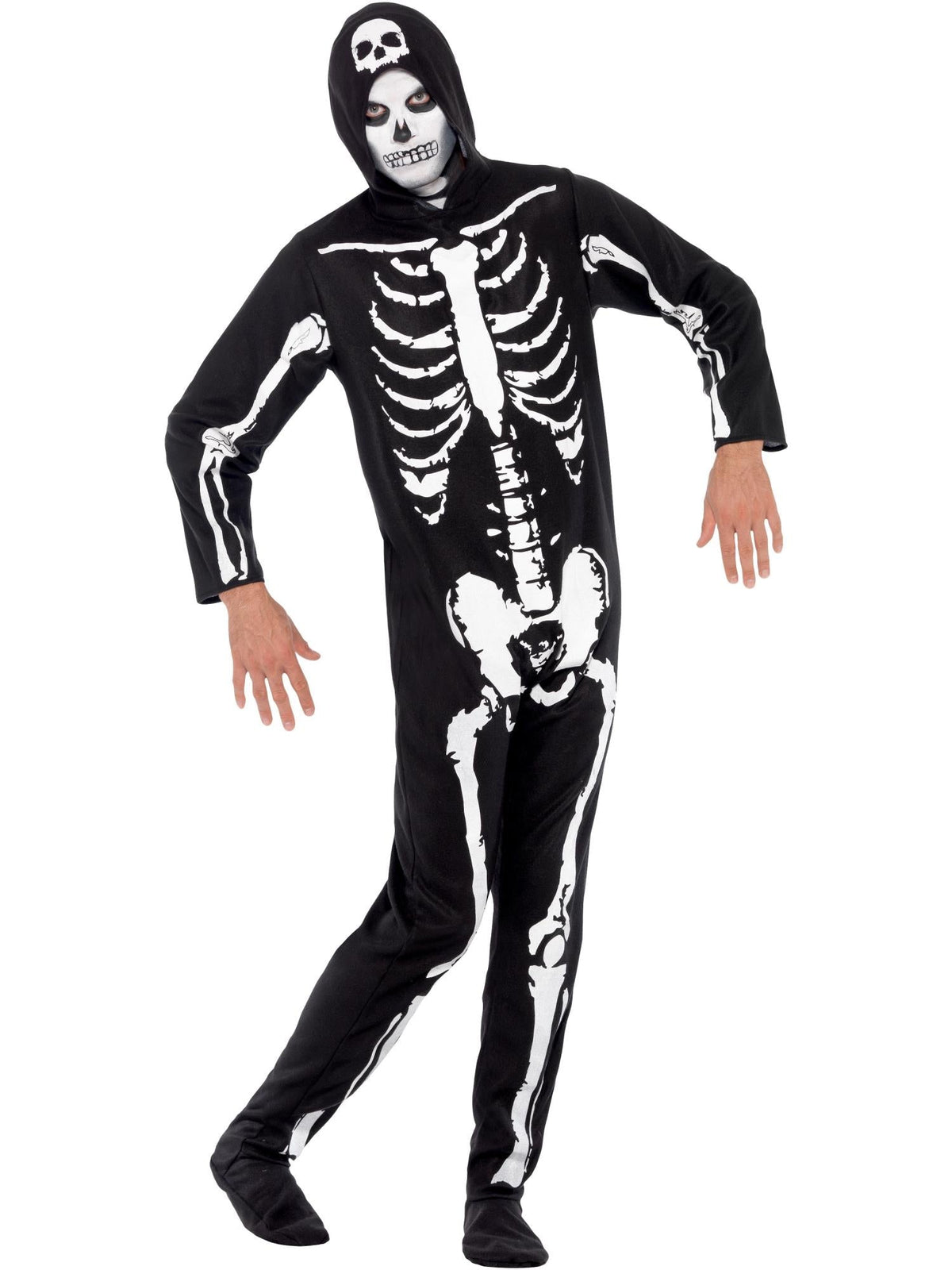 Skeleton Hooded Costume, Adult