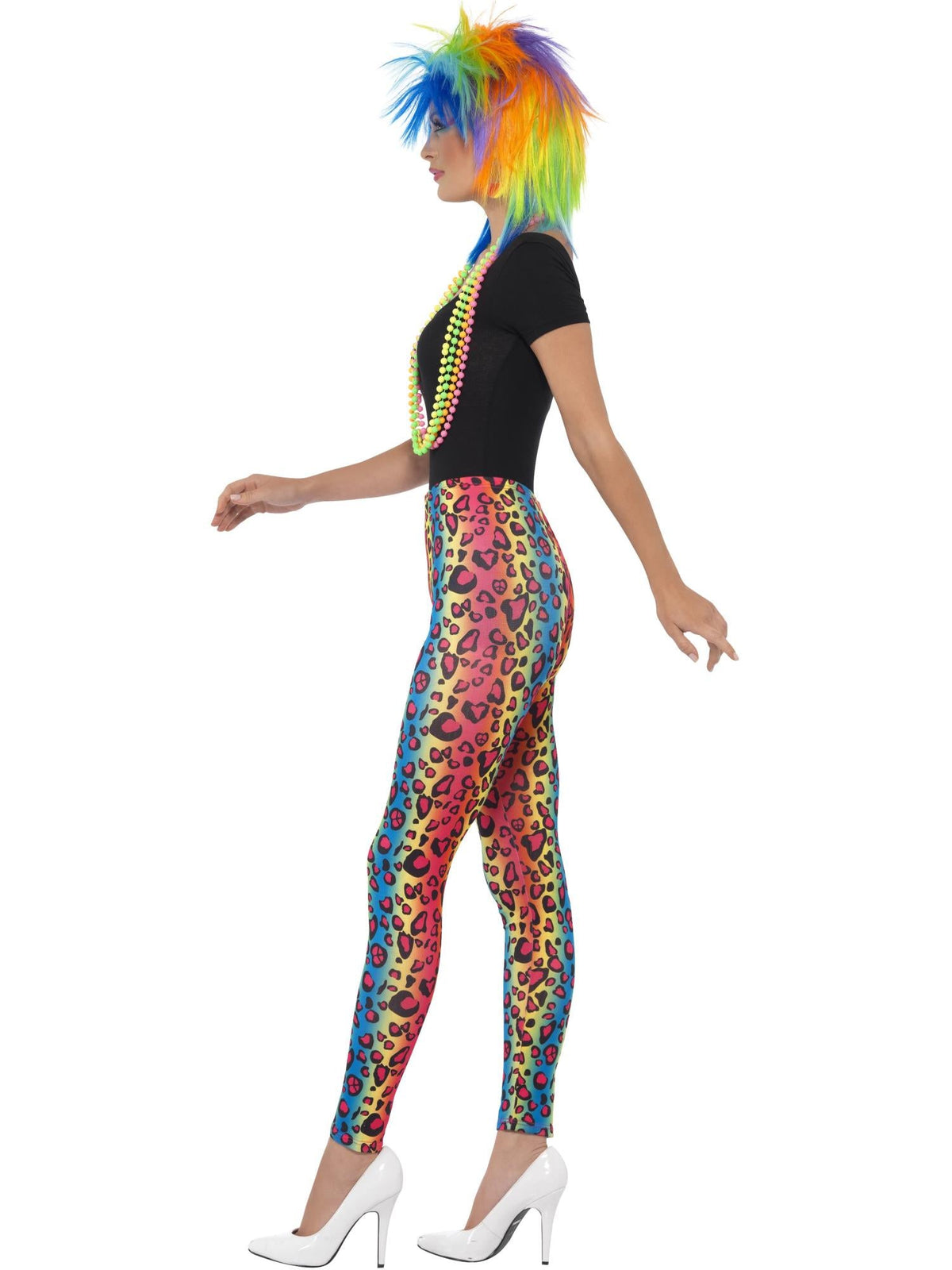 Leopard Print Leggings, Neon - Adult