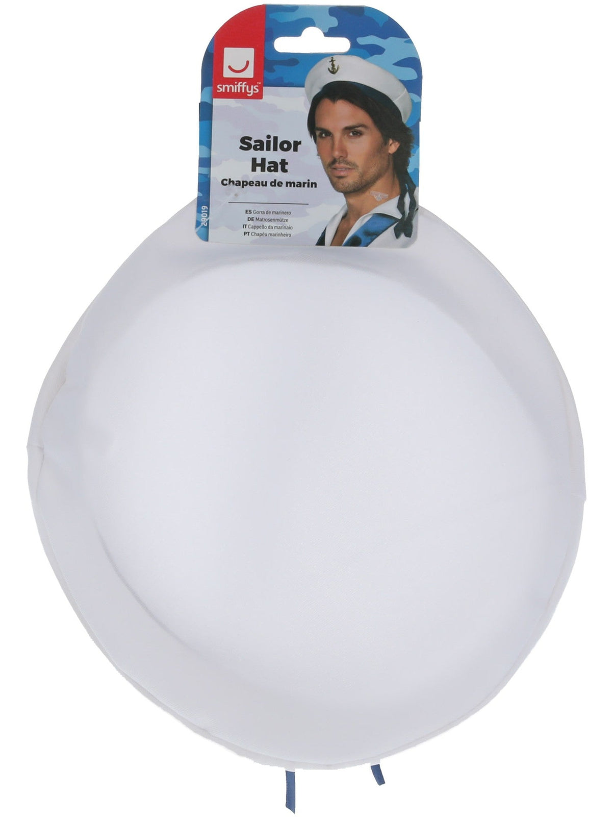 White sailor hat in its retail packaging