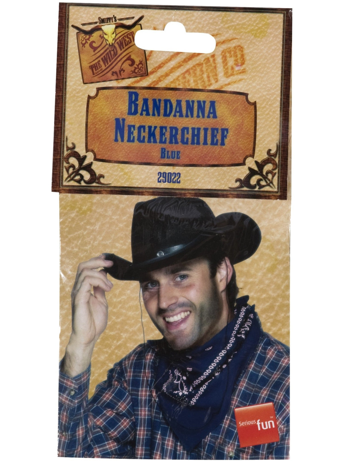 Cowboy bandana in its retail packaging