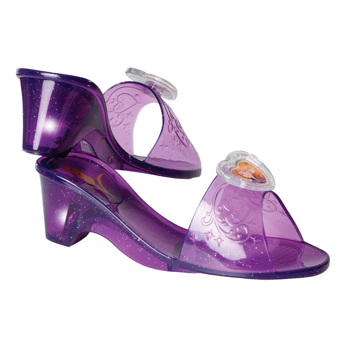 Purple Anna light-up jelly shoes with gem detail
