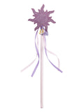 Rapunzel wand with a purple sun top, mauve and pale pink streamers