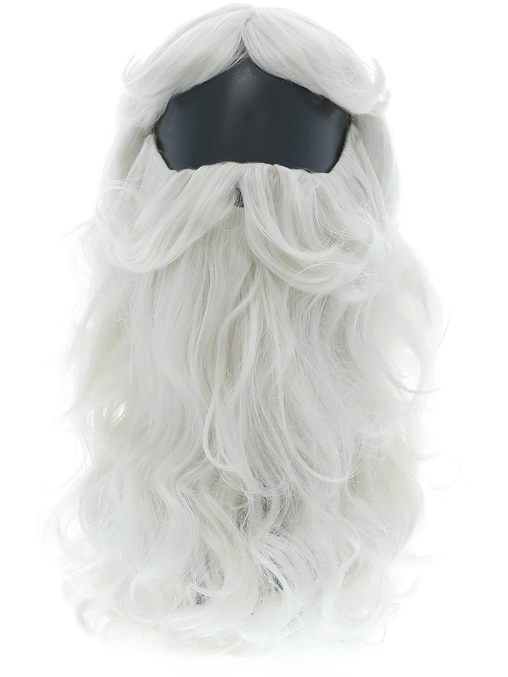 White Santa wig and beard set shown on its own