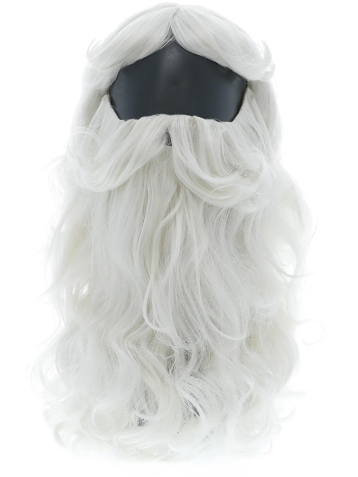 White Santa wig and beard set shown on its own