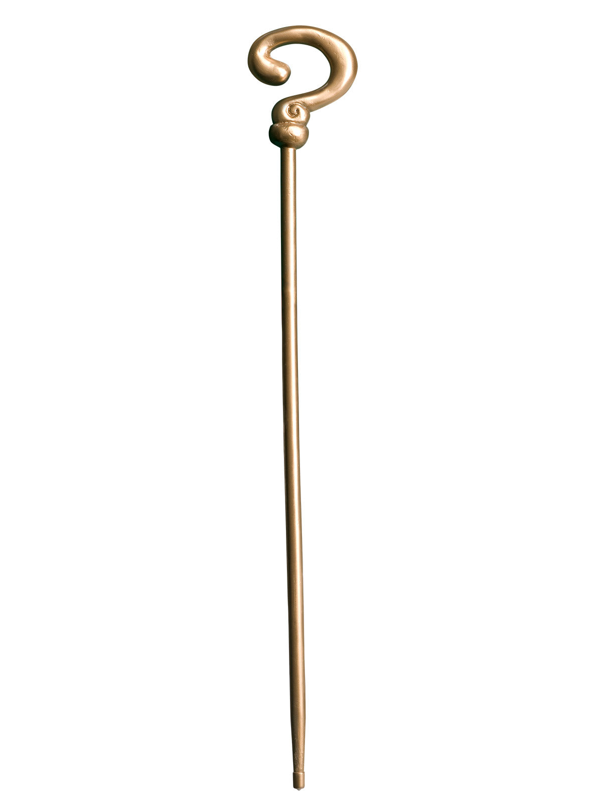 Gold Riddler cane with a question mark handle