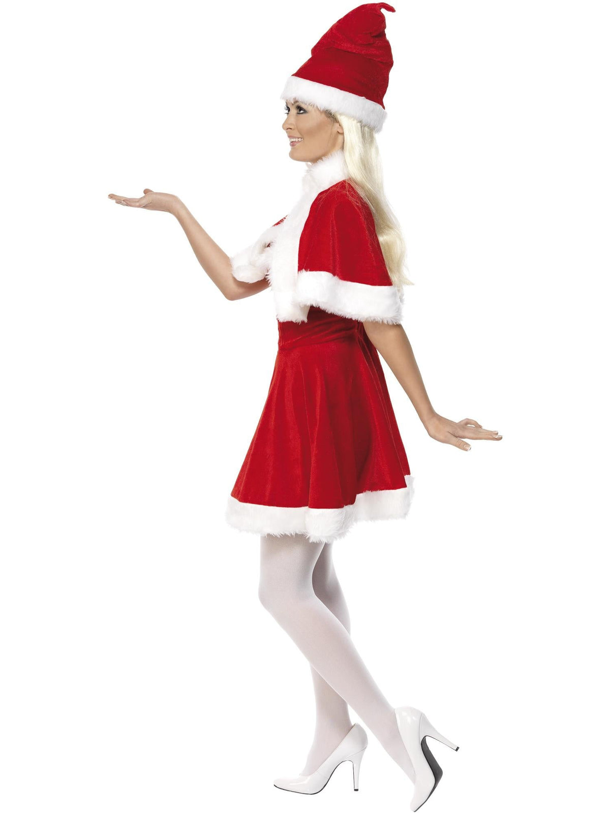 Miss Santa Costume With Capelet, Adult