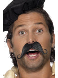Man wearing a black curled Frenchman moustache