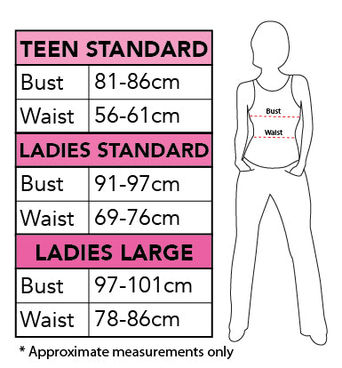 Size chart for The Riddler Skirt, Adult