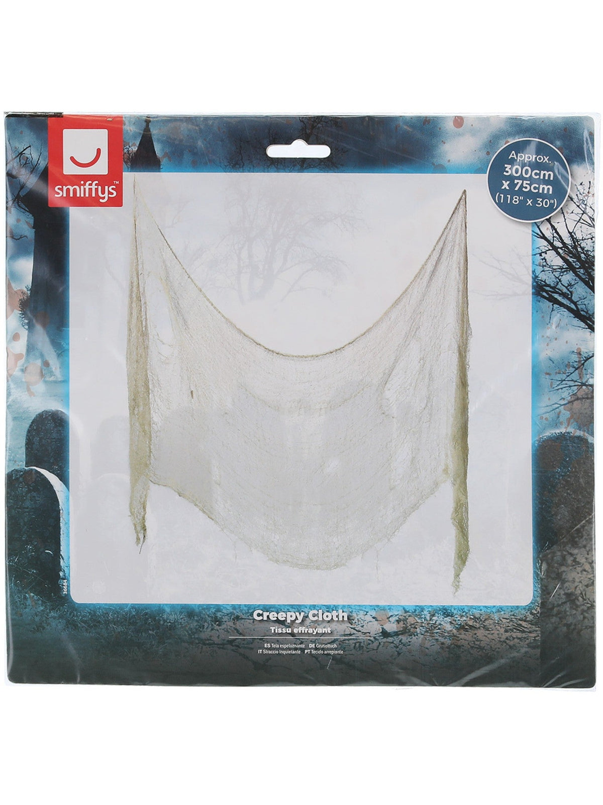 Creepy cloth in its retail packaging
