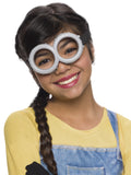 Girl wearing grey Minion goggles