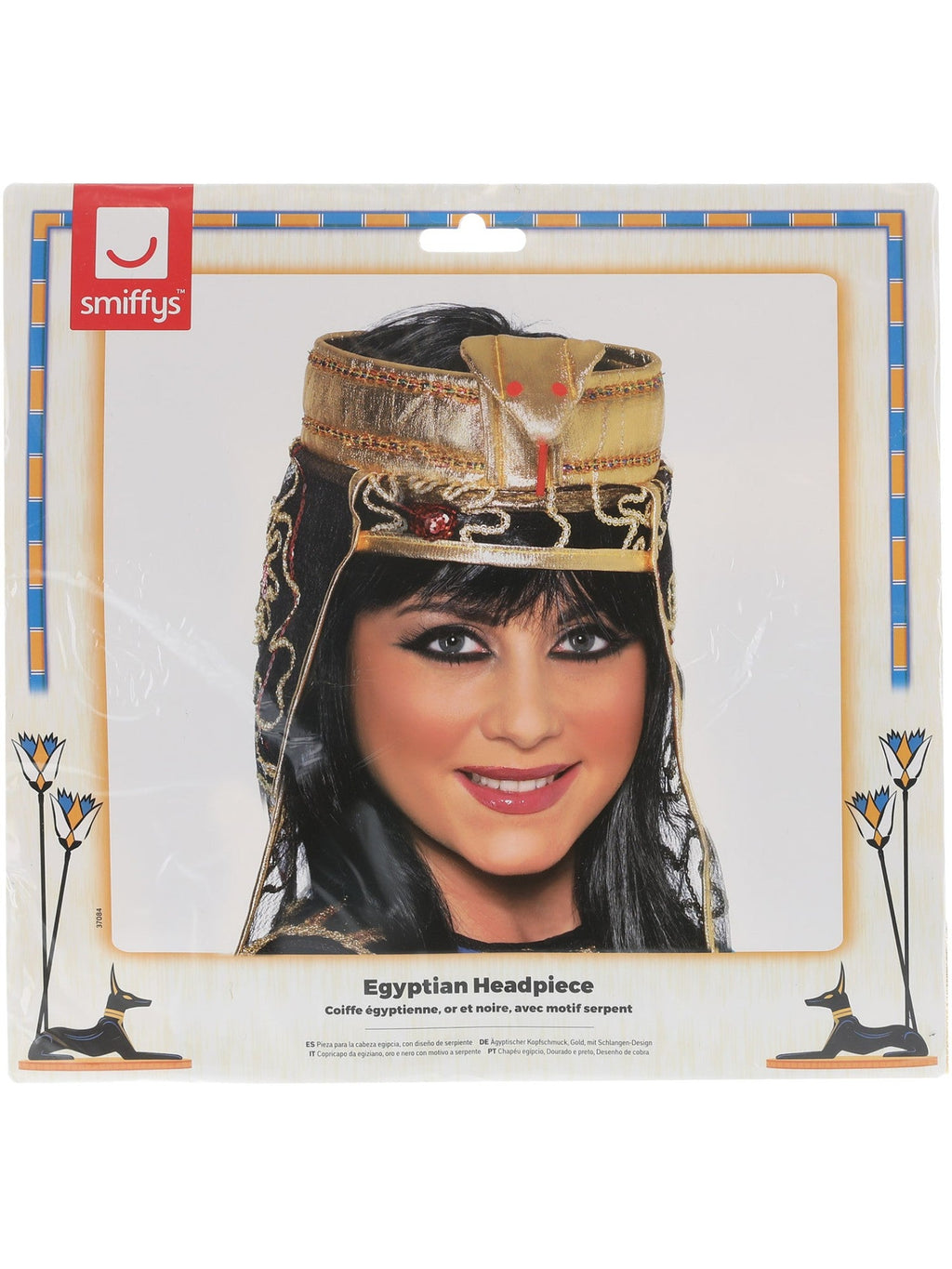Egyptian headdress in its retail packaging