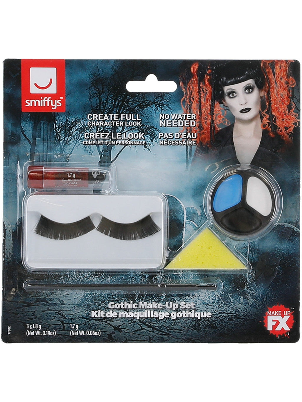 Gothic make-up set in its retail packaging