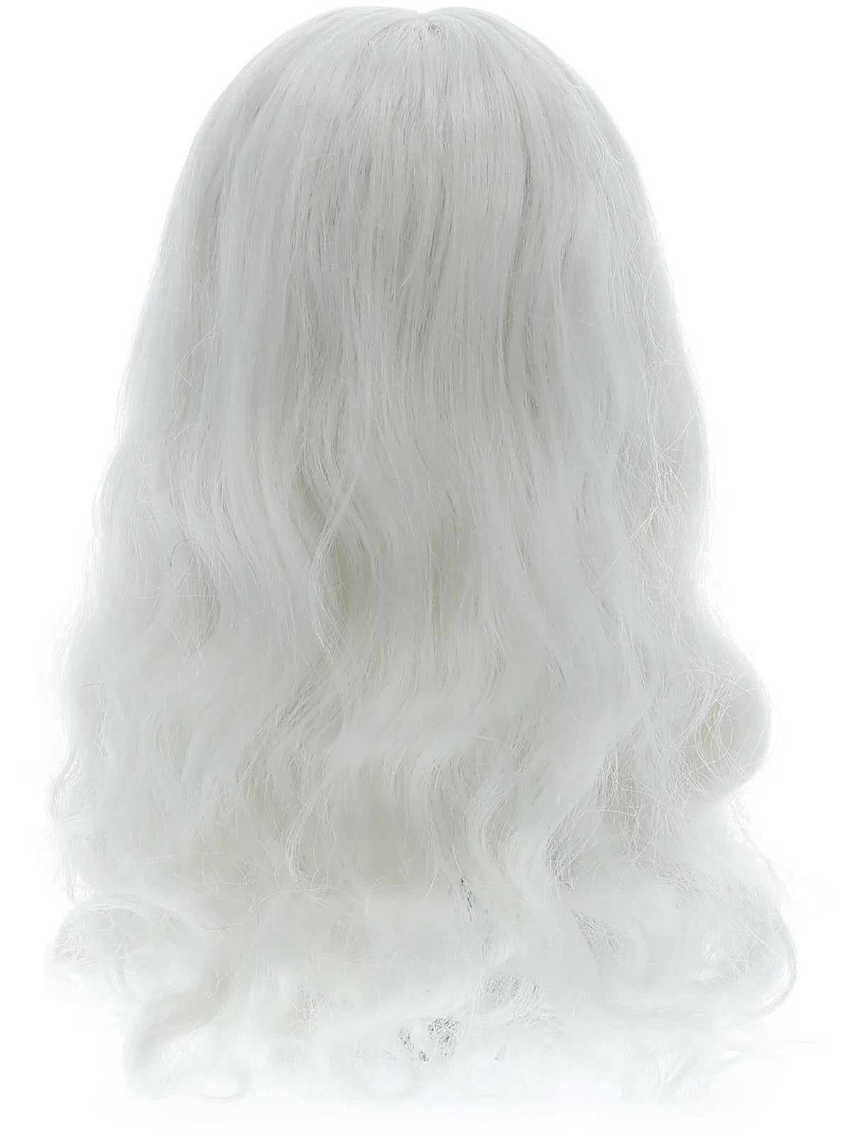 Long white Santa wig, back view