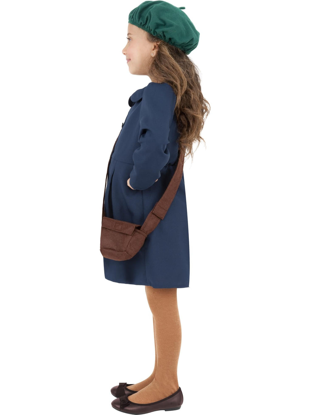 Side view of the World War Ii Evacuee Girl Costume, Child
