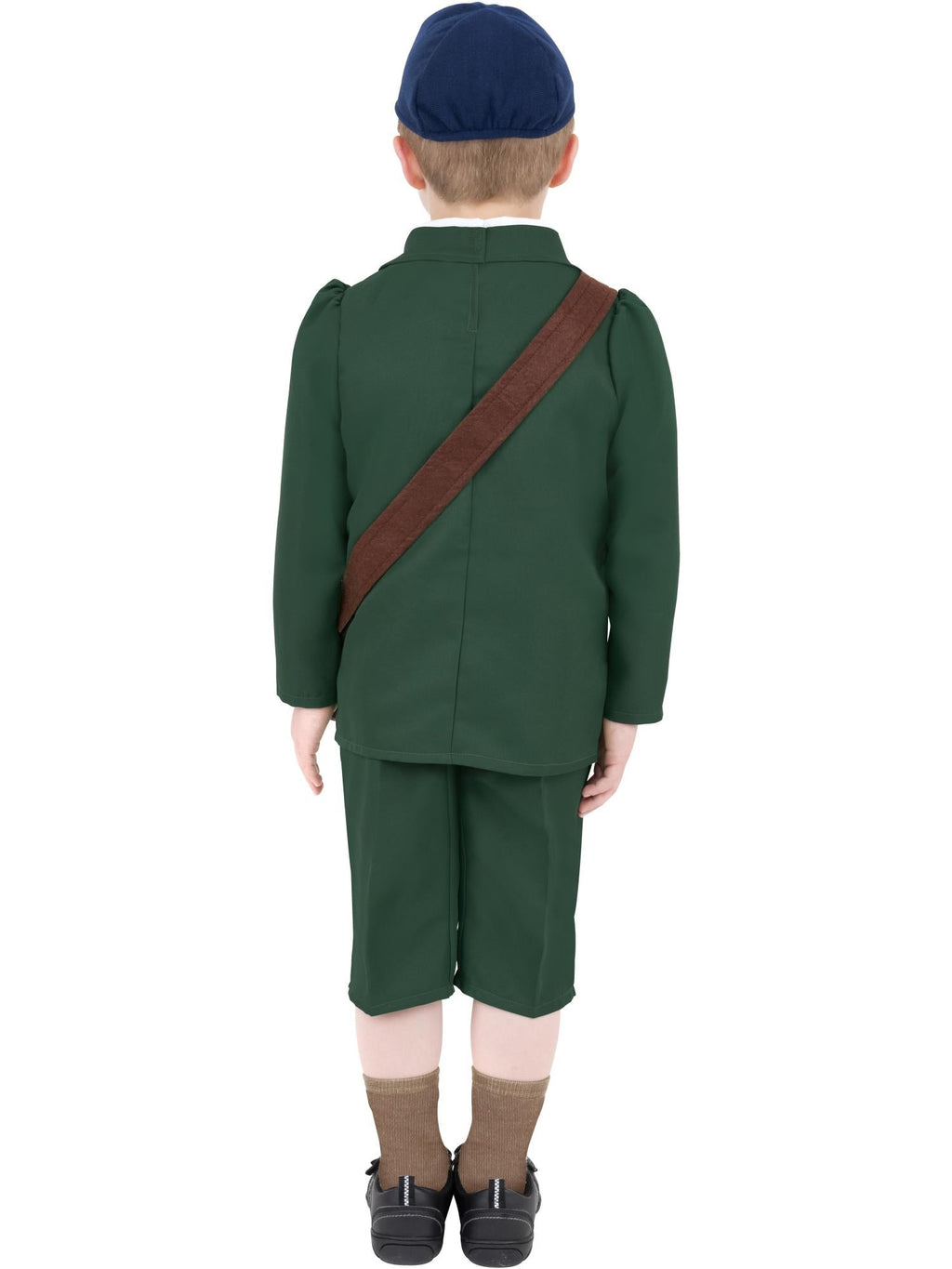 Back view of the World War Ii Evacuee Boy Costume, Child