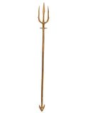 Gold three-pronged Aquaman trident in moulded plastic