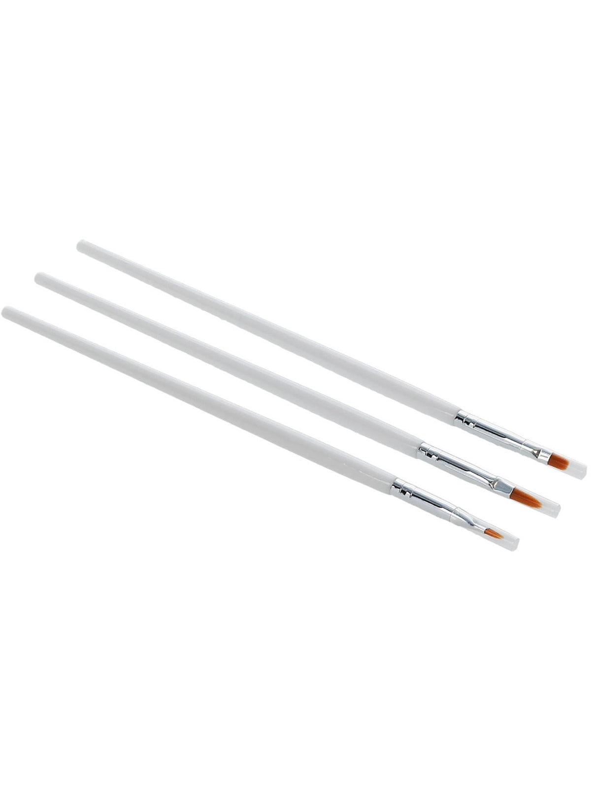Three make-up brushes shown on their own