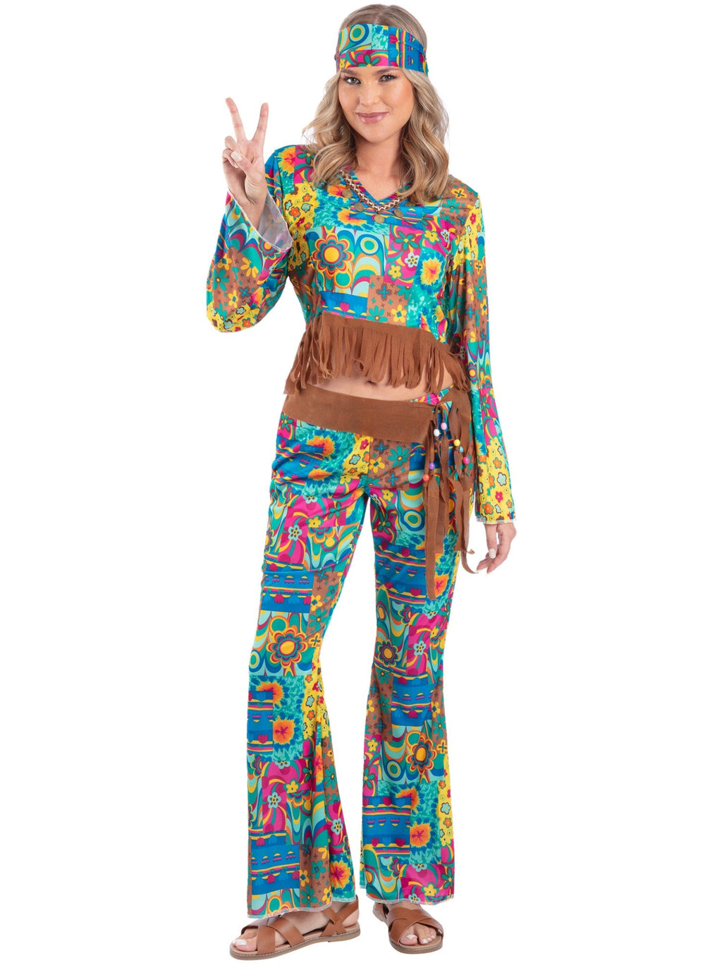 Hippie Flower Power Costume, Adult