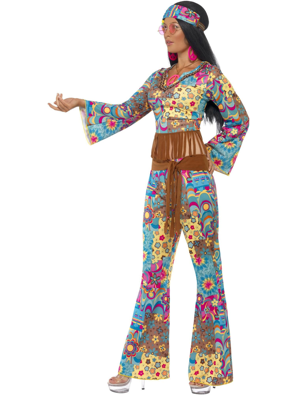Hippie Flower Power Costume, Adult